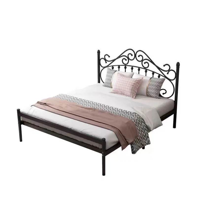 Iron Bed Frame 120×200CM Bedroom Dormitory Simple Modern Teenage Single Double Home Nap Bed For Teenage Stable Twin Bed Frame