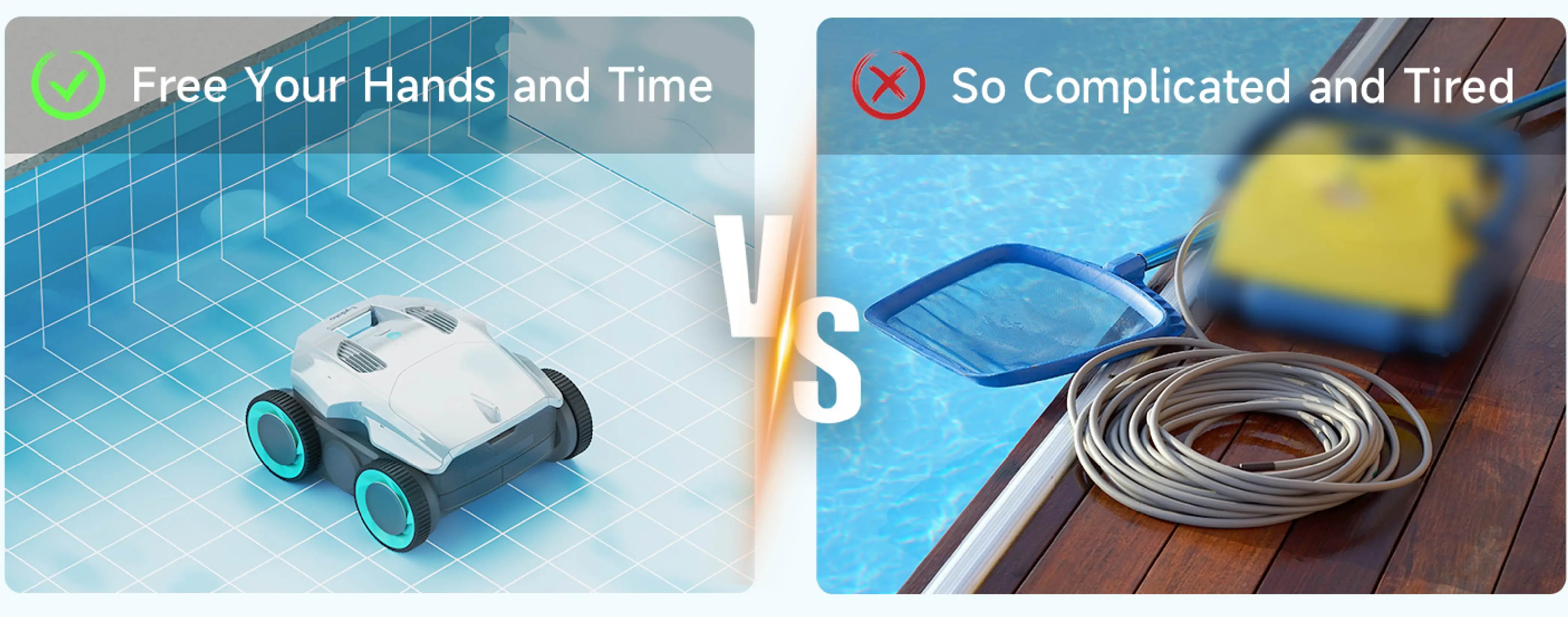 Lydsto Cordless Pool Cleaner Zigzag Navigation Strong Suction Pool Vacuum Robotic Pool