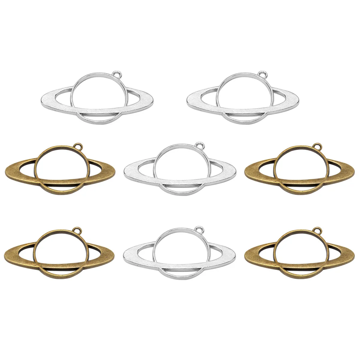 

16Pcs Resin Frame Pendants Alloy DIY Jewelry Making Charms for Necklace Bracelet Earrings Craft Projects Silver Bronze