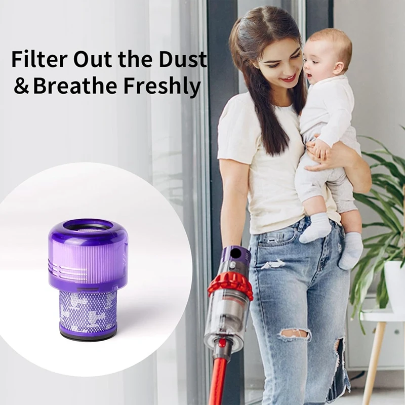 Замена фильтра SANQ V11 для пылесосов Dyson V11 V15 Detect, запасная часть 970013 -02, 5 фильтров и 1 чистящая щетка