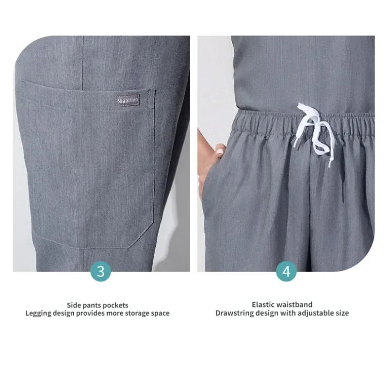 ชุดผ่าตัดสำหรับโรงพยาบาลชุดผ่าตัดแบบยืดหยุ่นชุดทางการแพทย์ชุดเสื้อกางเกงพยาบาลชุดยูนิฟอร์มแพทย์อุปกรณ์ทางการแพทย์