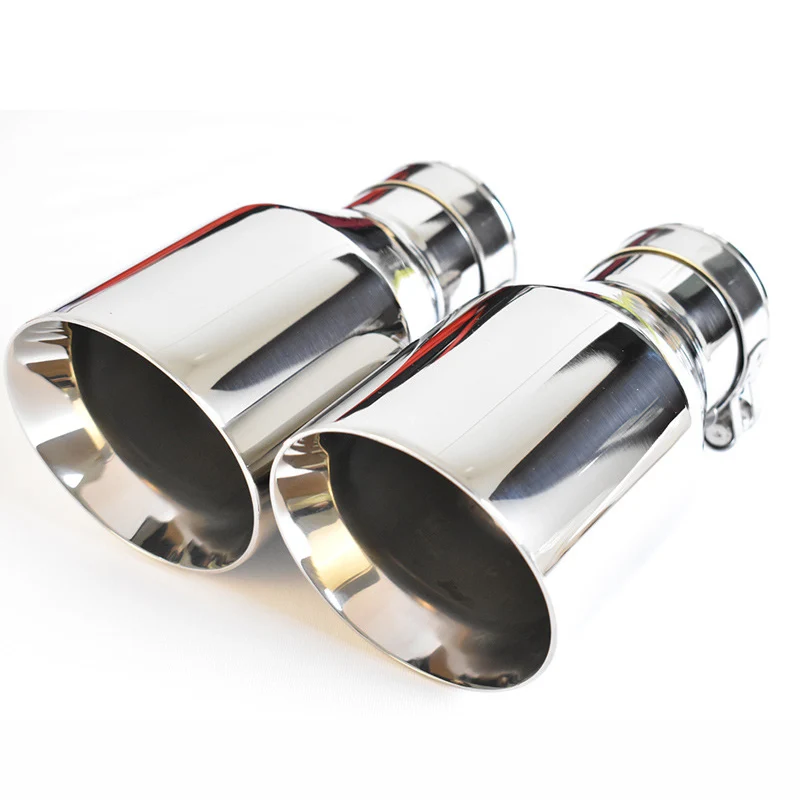 1PCS Double wall flat thickness 1.2mm Stainless Steel Vehicle Refitting Universal Exhaust Tip Muffler Tail Throat Modification