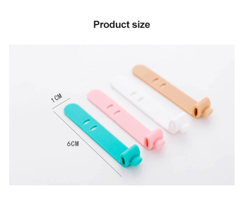 1pcs Cable Tie Silicone (4 Pack) Multi-color Reusable Holder Strap Organizer Management For Fastening Cable Cords And Wires