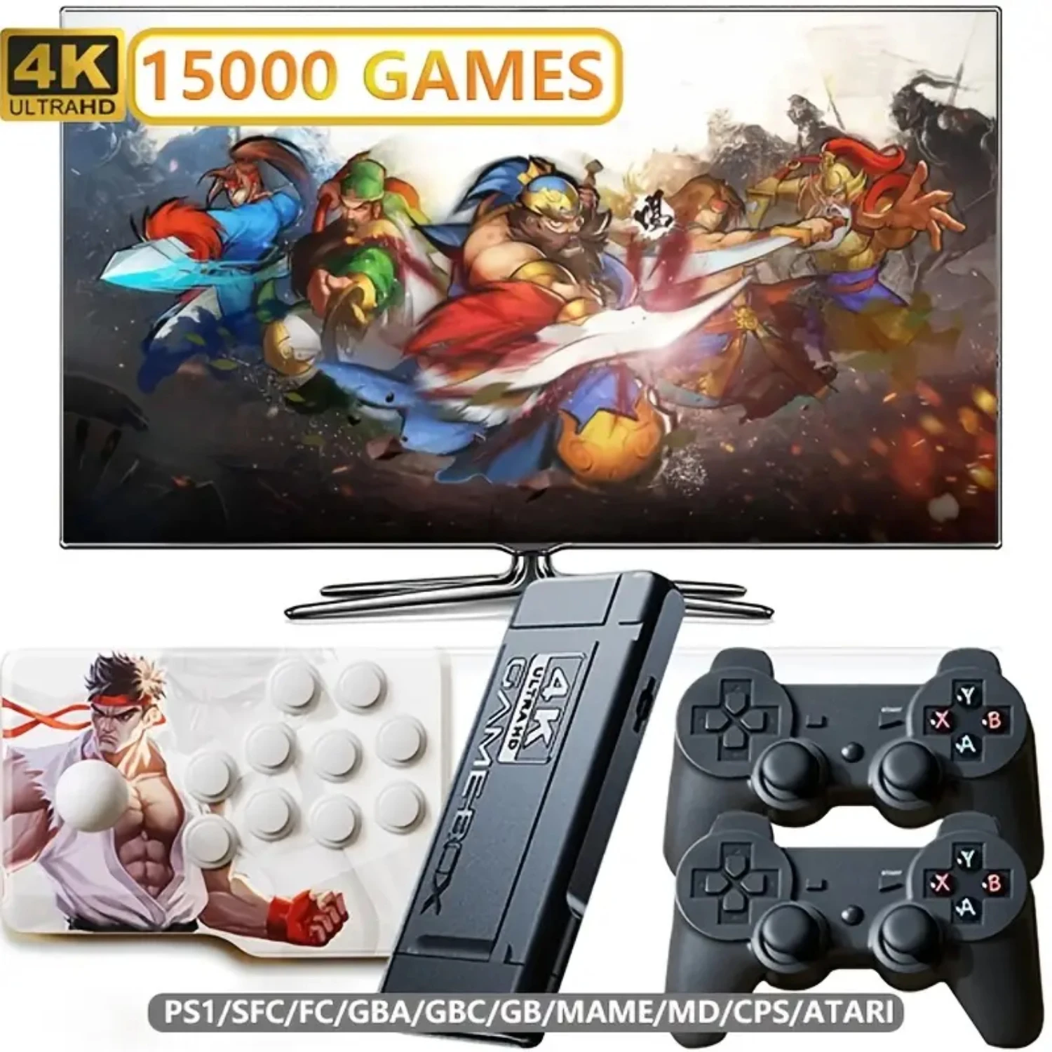 

Family-Friendly Arcade Joystick Game Console with Ideal Design for all Ages, Supports 15000 Classic Games, HDMI Output Compatibl