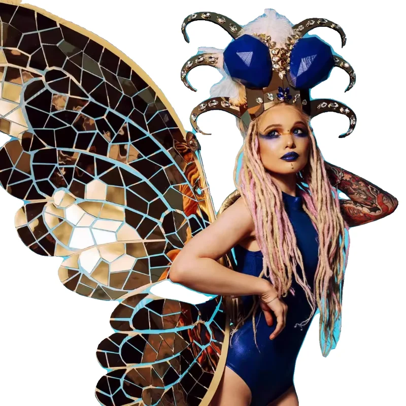 

Silver Elf Butterfly Wings Chinese Costume Halloween Easter Decoration