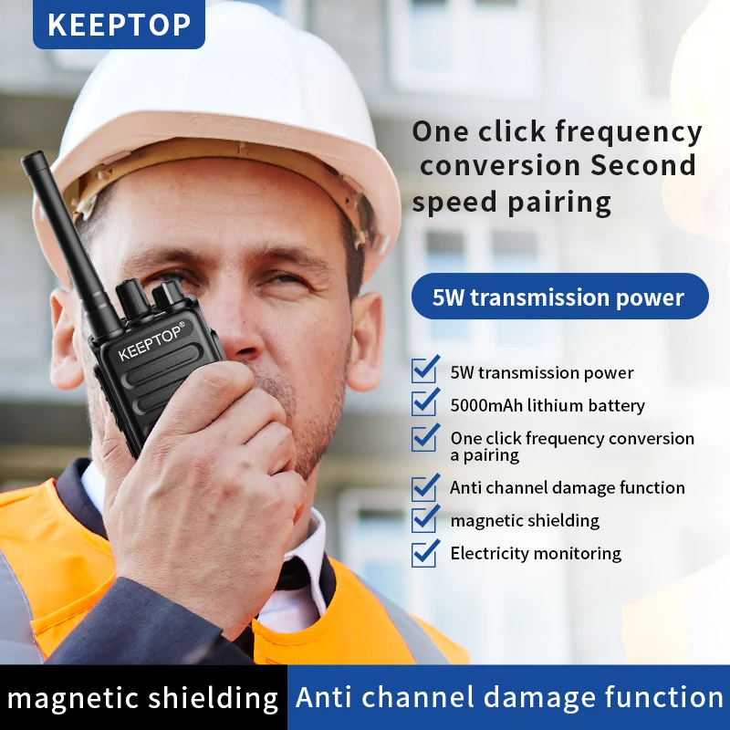 KEEPTOP 1/2Pcs Mini Walkie Talkie Portable Two-Way Radio UHF Transceiver Set Walkie-talkies Radio Walkie Talkie Long Range