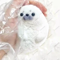 Seal Taba Squishy Handmade Silicone Fuzzy Soft Cute Seal Mushy Animal Squeeze Toy Mochi Toy Hand Relax Stress Release Gift Toy