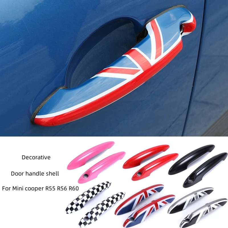 

2Pcs Union Jack Door Handle Cover Sticker Auto Door Handle Protect Shell Trim Car Accessories For MINI Cooper S JCW R55 R56 R60