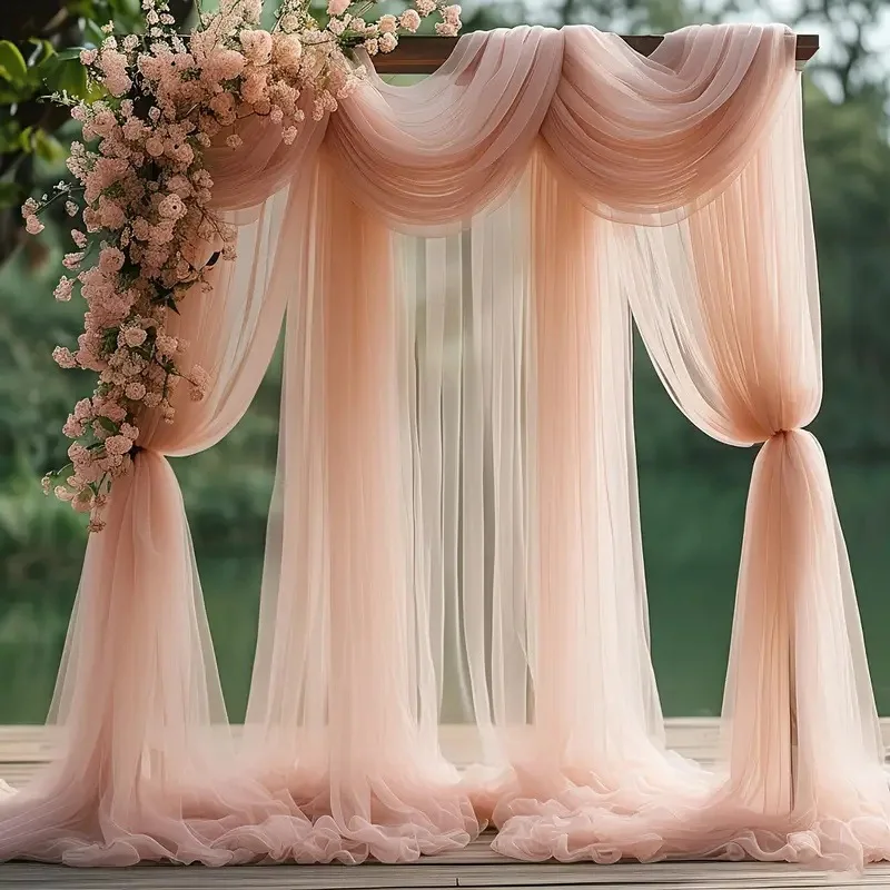 Tissu en tulle transparent pour drapage de toile de fond de mariage, voile pour arche de fête, drapage en tissu transparent pour toile de fond d'événement, drapage en tissu pour baby shower