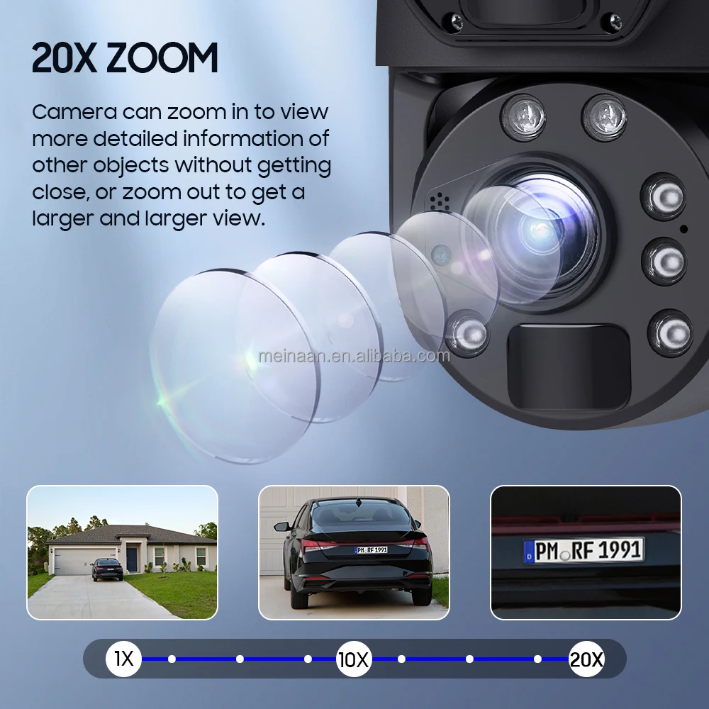 Ubox 7/24 تسجيل 20X التكبير 4G اللاسلكية مراقبة بالطاقة الشمسية CCTV كاميرا متحركة عدسة مزدوجة الأمن في الهواء الطلق 4G بطاقة Sim كاميرا تعمل بالطاقة الشمسية #6