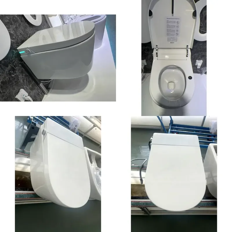 for Intelligent Remote Control Heating Toilet Seat Extended Simple Design P Type Trap Drainage Wall Mounted Bidet with Seat