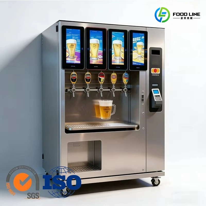 Smart Stainless Steel Touchscreen Beer Vending Machine Draft Beer Dispenser Coin Change SDK for Party Festivals Customized