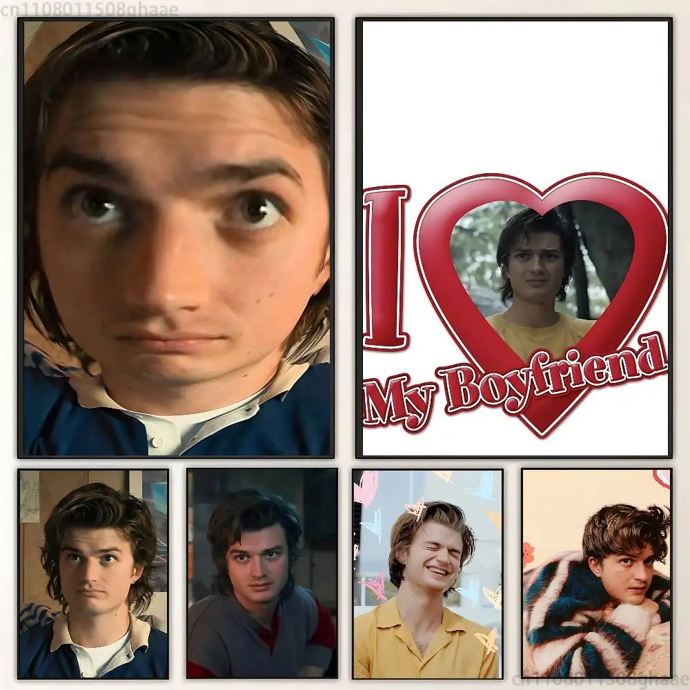 

Joe Keery Stranger new group Poster HD home decor sticky wall waterproof home living room bar aesthetic decor