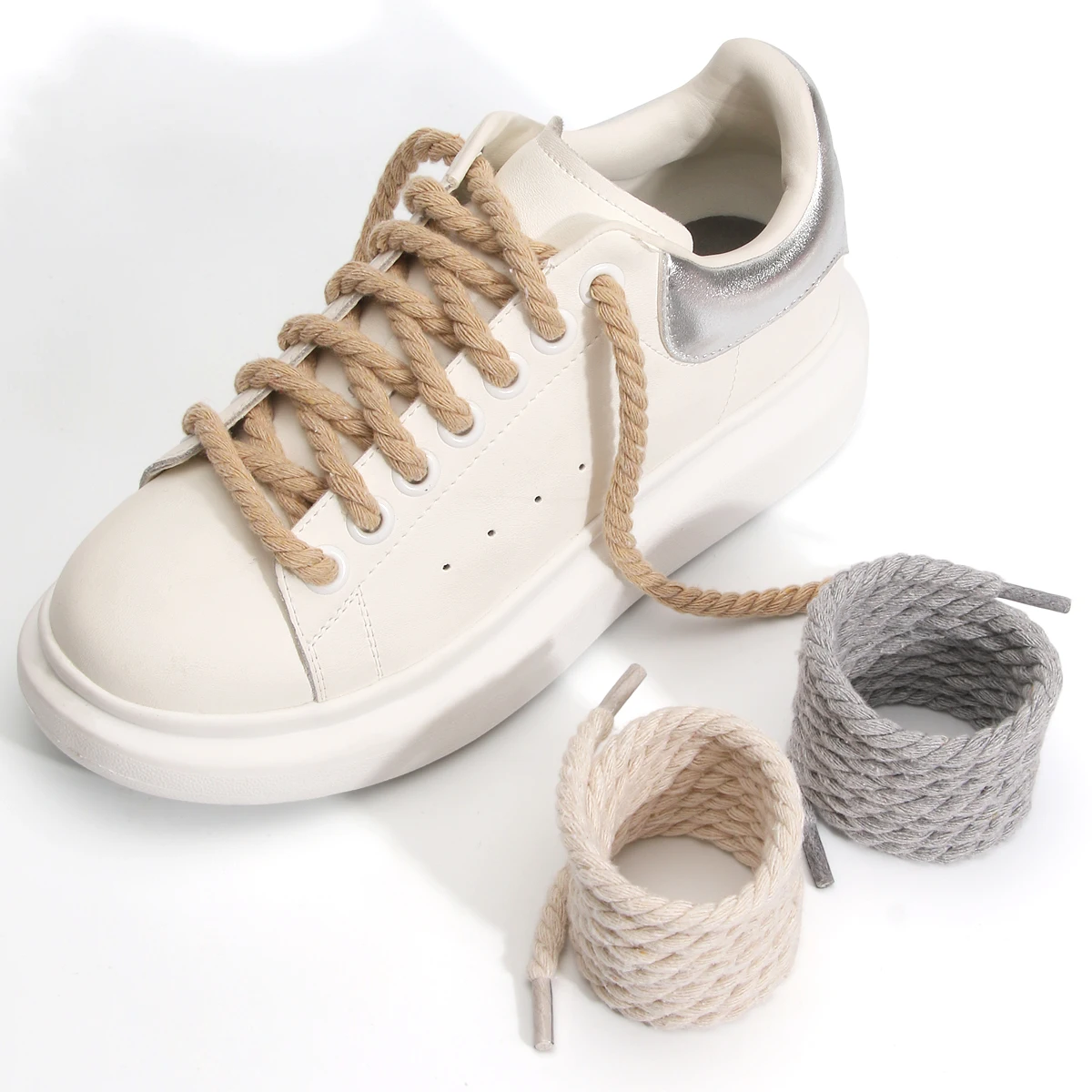 (2 Paar) Hochwertige, dicke, runde Polyester-Schnürsenkel – langlebige Ersatzschnürsenkel für Sneakers, Stiefel – Detail 14