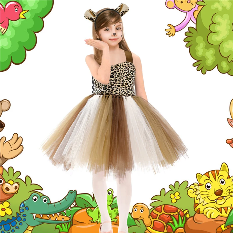 Girls Dress Cute Dog Halloween Animal Cosplay Costume Outfit 2 To 4 6 8 10 Years Kids Christmas Carnival Party Dress