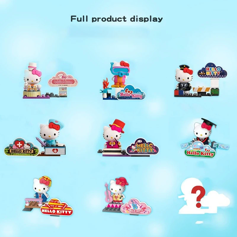 Profesjonalna figurka Hello Kitty z głową kota, do samodzielnego montażu, ręcznie robiona lalka z kreskówki, zabawka dla dzieci, prezent urodzinowy.