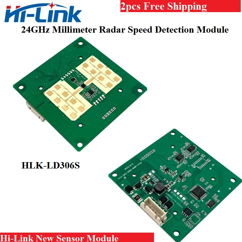 2PCS Free Shipping 24GHz Millimeter Radar Speed Detection Module LD306S 1km/h Detection 150m distance RS232/485 Seial Port