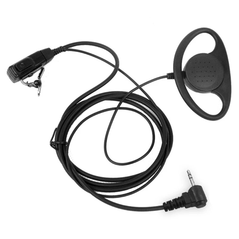 D-Type Earpiece Headset PTT Mic For . Talkabout Walkie Talkie 2.5mm 1-Pin