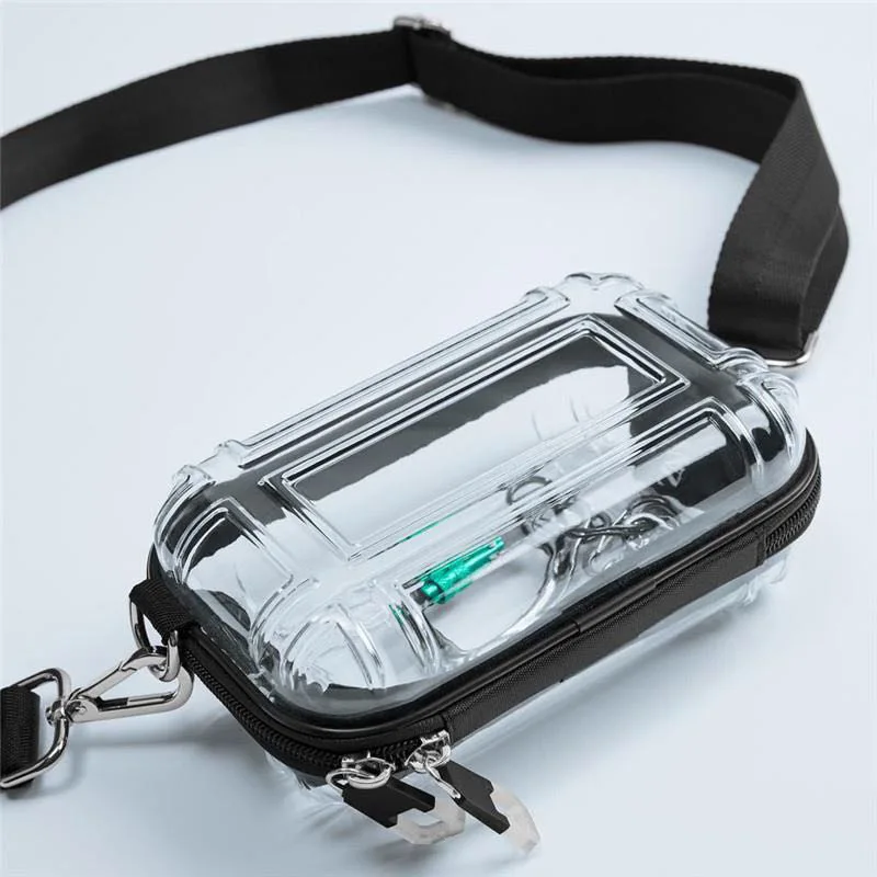 New Female Crossbaody Bag Transparent Pc Cosmetic Bag Design Suitcase Zipper Shoulder Messenger Bags Wash Mini Make Up Bags