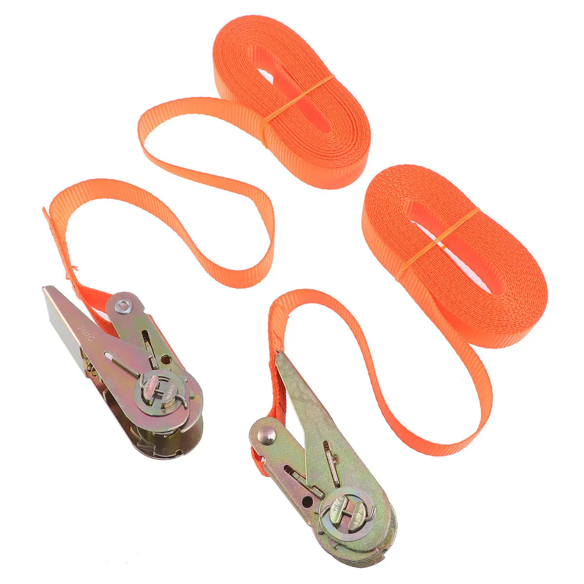 

1Pair Heavy Duty Ratcheting Tie Down Strap Cargo Lashing Luggage Strap Adjustable Nylon Double for Truck Trailer Hauling