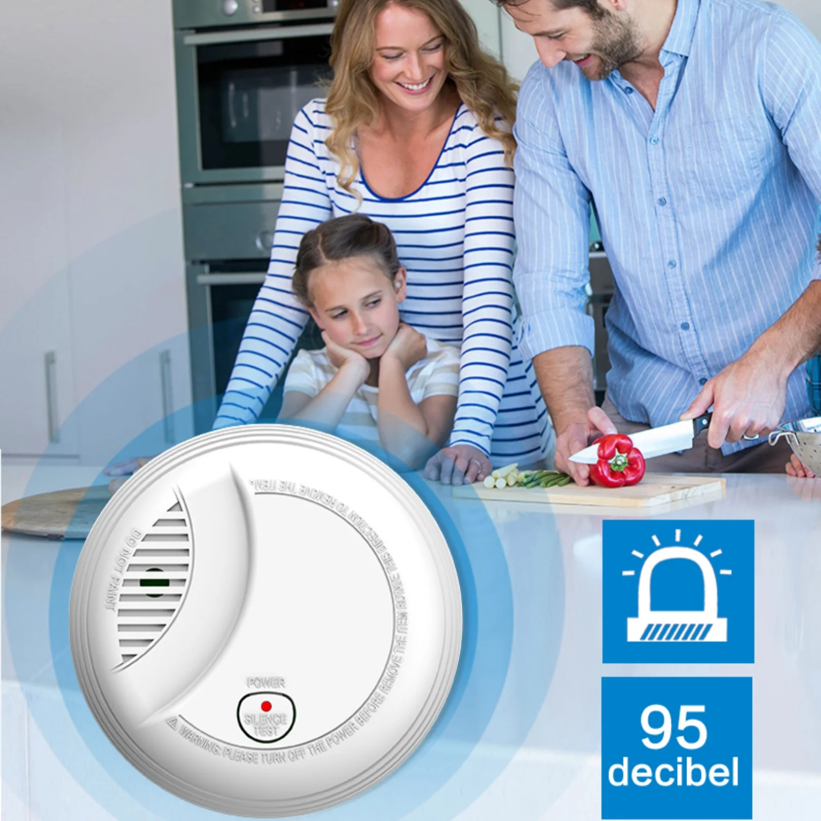 WiFi Smoke Detector 360° Detection App Remote Control Photoelectric Smoke Sensor Fire Detection for Home Security