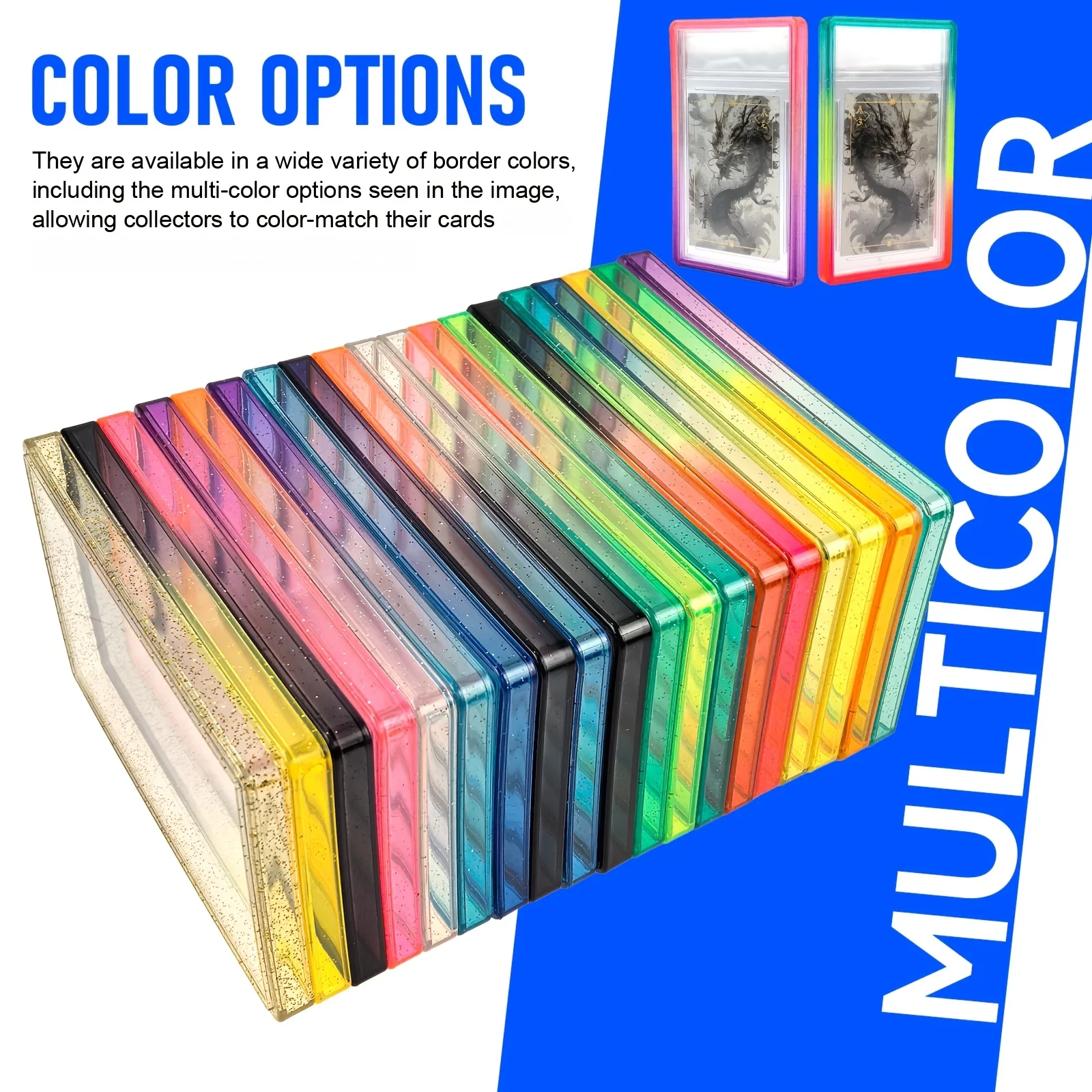 Glitter TPU Slab Bumper Guard Case Holder Protective Skin Display Sleeves with Clear Back for PSA 35PT Graded Trading Card image 4