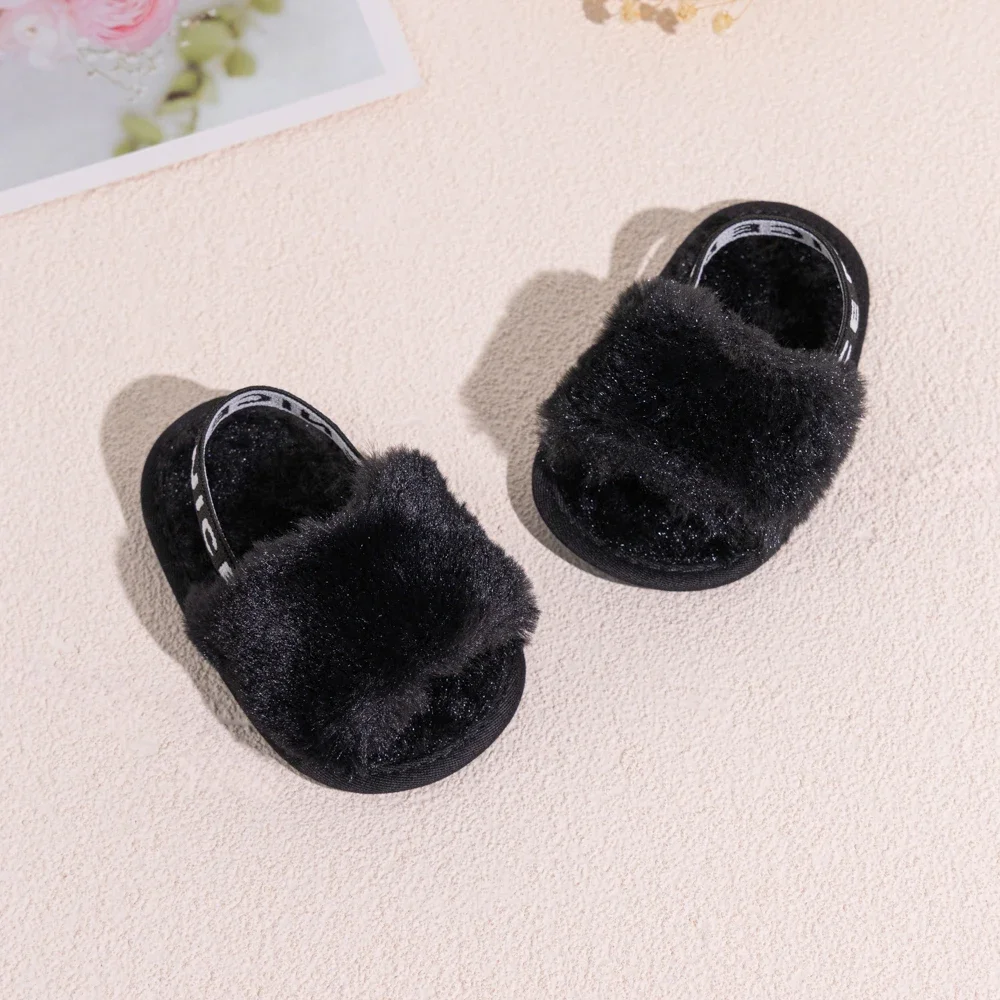 Meckior Spring Winter Baby Shoes Cute Indoor Baby Fluffy Slippers Infant Toddler Baby Boys Girls Shoes Sandals First Walker