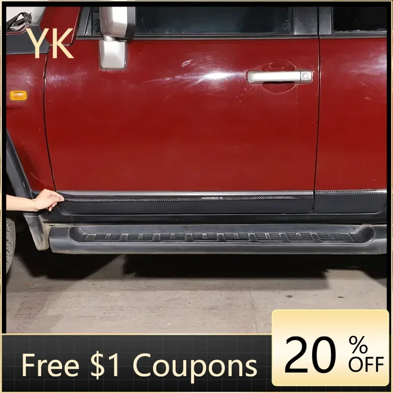 

Для Toyota FJ Cruiser 2007-2021 мягкое углеродное волокно, дверь автомобиля, кузов, поясная отделка, наклейка, автомобильные аксессуары