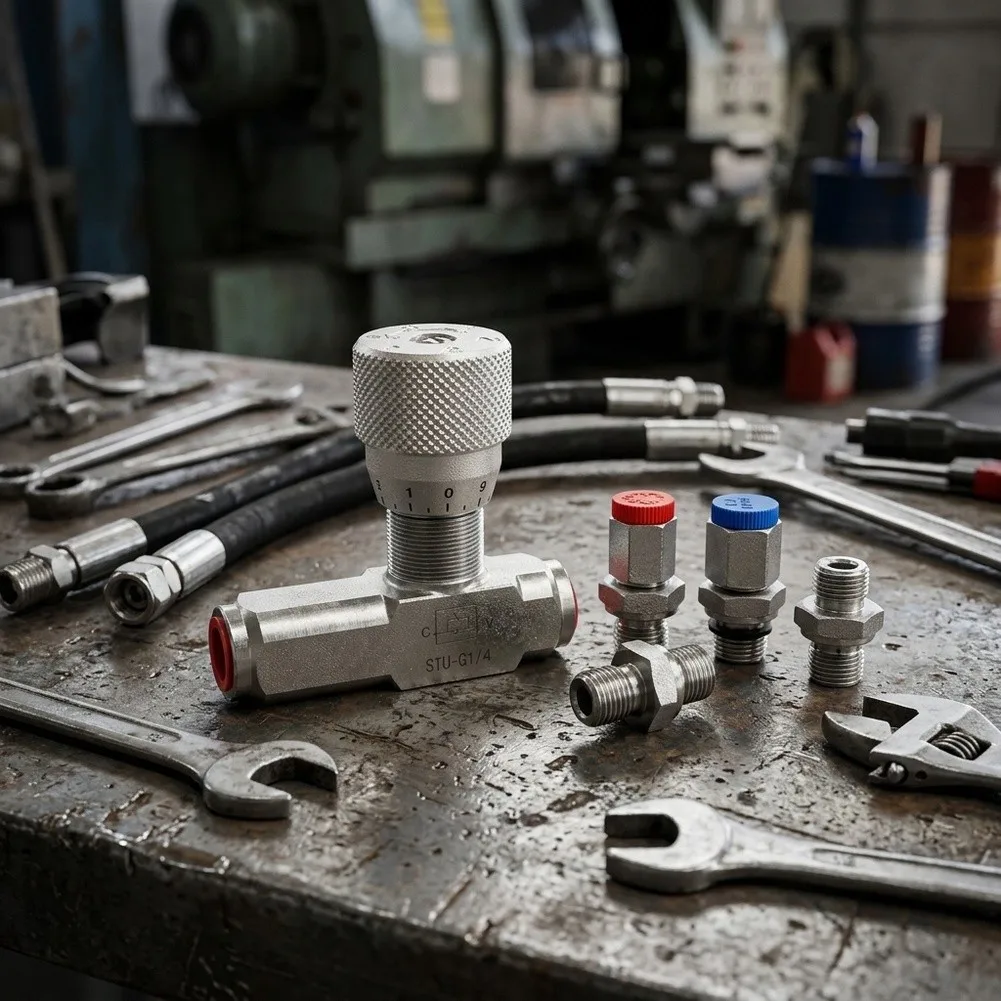 Hydraulic Control Valve STU G1/4 One Way Check Throttle Valve Precision Flow Regulation for Pneumatic and Hydraulic Use