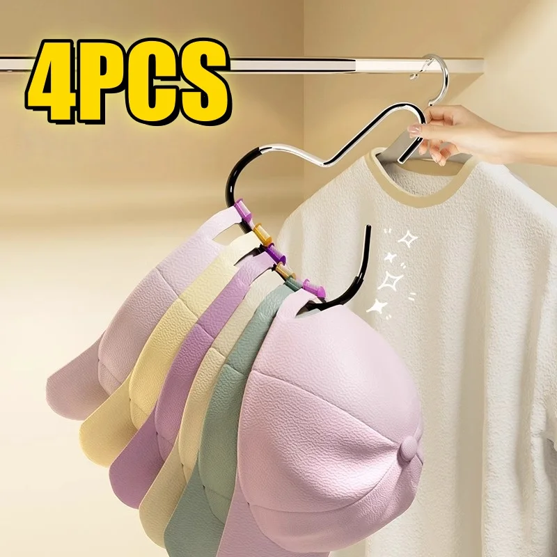 

1/2/4PCs New Circle Ring Hat Hanger Non-slip Hat Storage Hooks Scarf Towel Tie Hanging Rack Wardrobe Storage Household