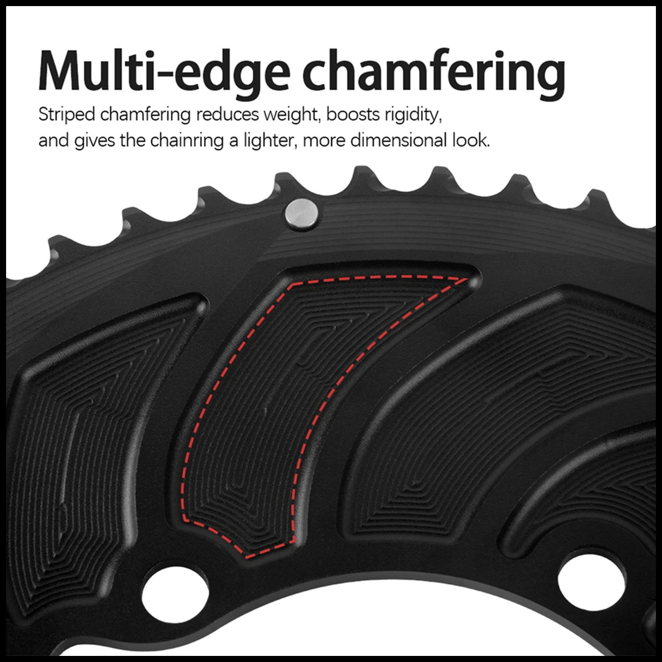 WUZEI 110BCD Rennrad Doppelkettenblatt 2x 10 11 12 Gang Fahrradkettenblatt für Shimano 105 5800 6800 DA9000 58/44T 56/42T – Detail 12