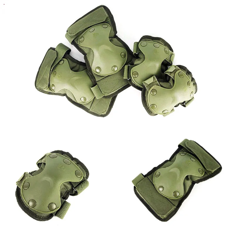 Joelheira tática protetor de cotovelo caça airsoft ao ar livre cs esporte joelheira com almofada macia eva inserções almofadas protetoras de