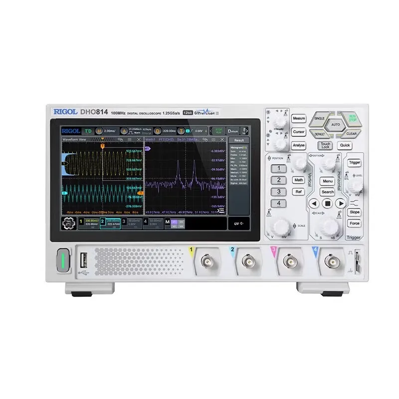 DHO802  2 Channels  Digital Oscilloscope 70MHZ  Display1.25GSa/s Sampling Rate 25Mpts