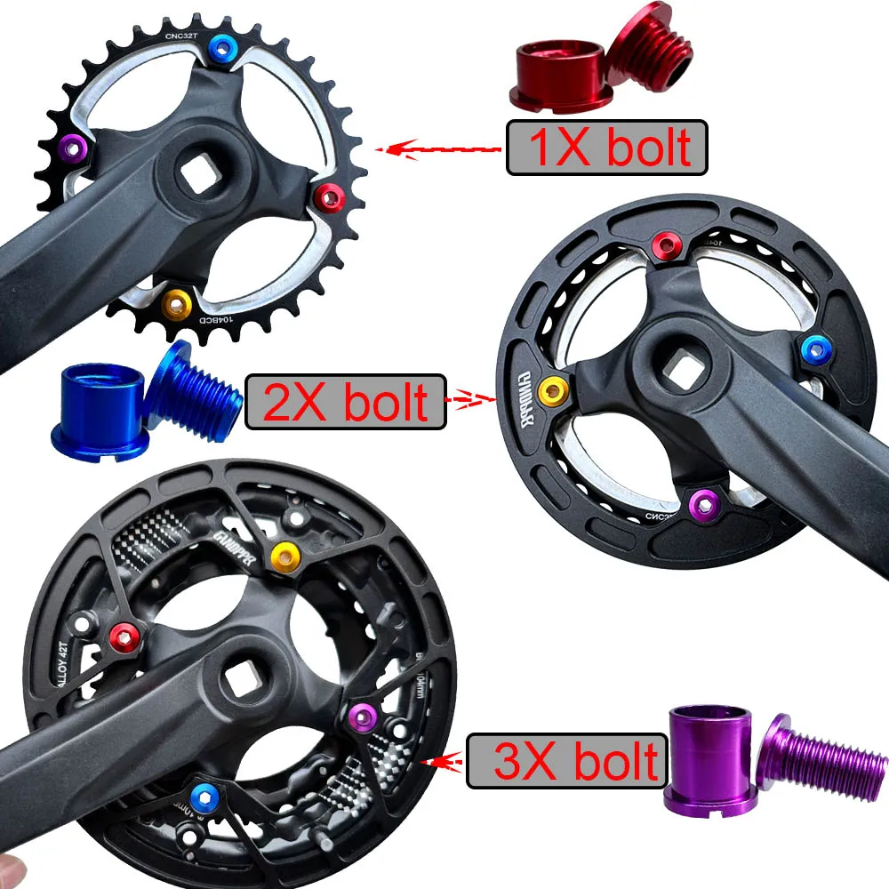 MTB Monoplate Chainring Bolt Bicycle Crank Plate Screw Single Double Triple Crankset ChainWheel Ring Bolt Mountain Bike Part