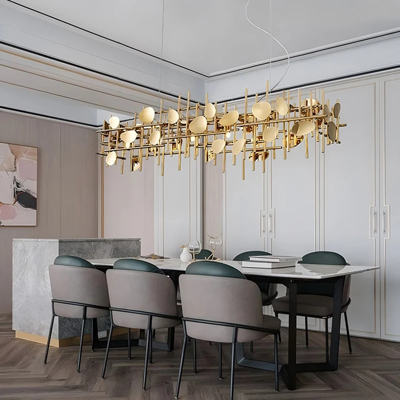 ديكور المنزل الثريا غرفة الطعام قلادة أضواء إضاءة داخلية تركيب المصابيح مصابيح السقف صالون الإضاءة الداخلية الفاخرة #4