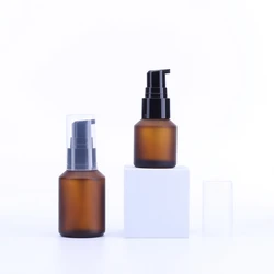 15ML 30ML Amber Frosted Glass Emulsion Refillable Ointment Bottles Empty Cosmetic Jar Pot Eye Shadow Face Cream Container