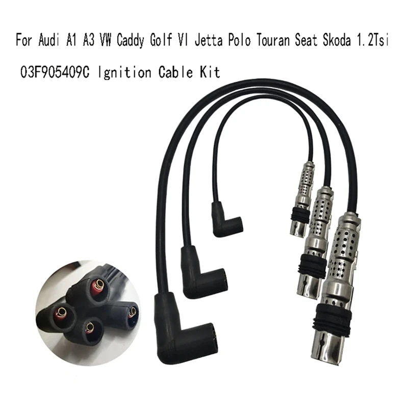 03F905409C 4Pcs Ignition Cable Kit Pressure Wire For  A1 A3 VW Caddy Golf VI Jetta Polo Touran Seat Skoda 1.2Tsi