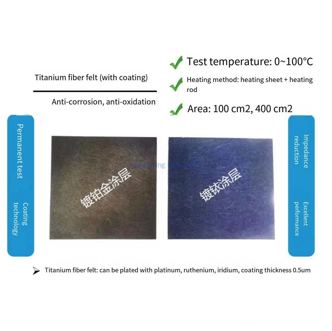 

Imported Titanium Fiber Felt, Plated with Platinum/iridium/ruthenium_ Titanium Fiber Felt