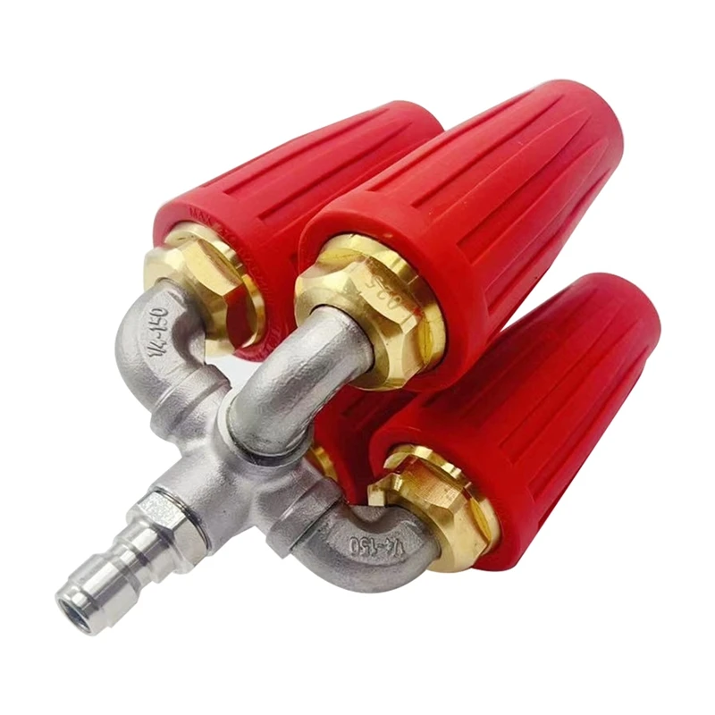 

Насадка-турбина 4-в-1 для мойки высокого давления, с четырьмя соплами 2.0, 360° ° Поворотная турбинная насадка, быстроразъемное соединение 1/4 дюйма