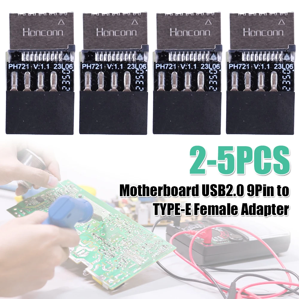 TYPE-C Socket 9-Pin USB 2.0 Extender Card Plug and Play USB 2.0 Expansion Board Motherboard Converter for  OS/Windows Linux