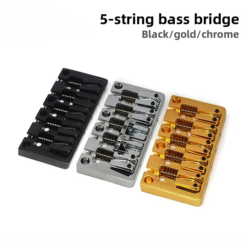 Flipping Saddle 5-string Bass Bridge 95.5x46MM with A String Spacing of 16.5mm Between The Body The Bottom