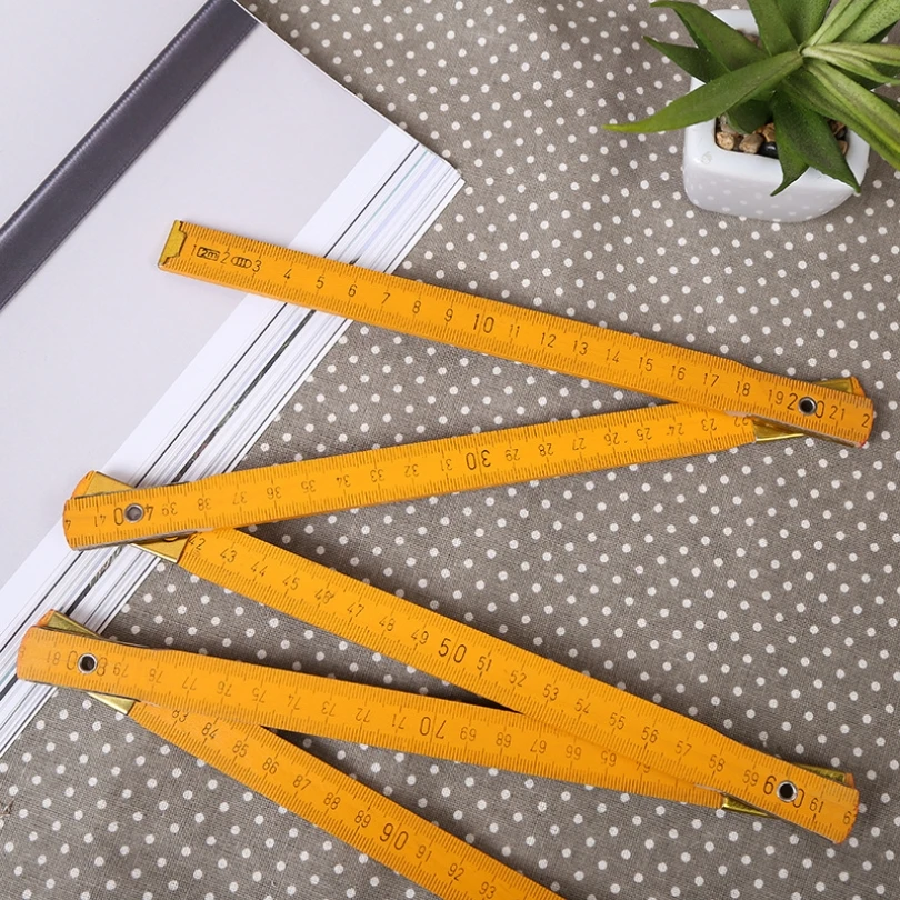 1m 2m Angle Rulers Folding Wooden Ruler Inch Metric Double Sided Scale for Drawing Teaching Carpenter Measuring Tools