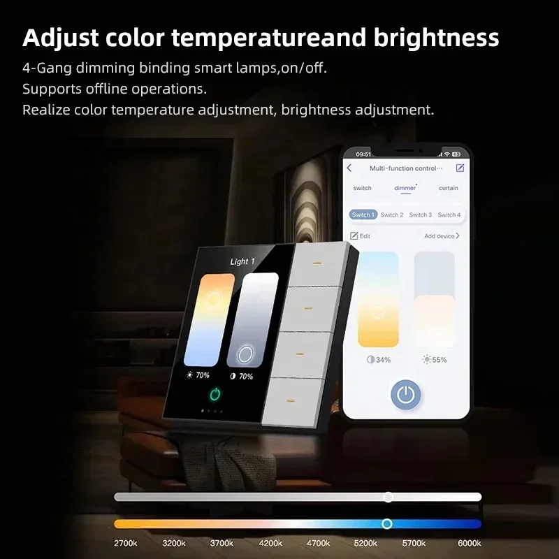 

Новинка в наличии Tuya Smart Home Zigbee 3,5-дюймовый экран управления CW затемняющий выключатель света контроллер штор