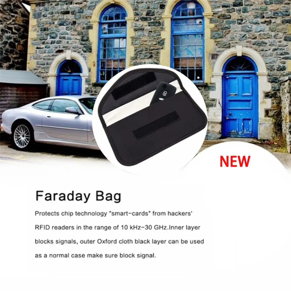 New Blocking Bag Keyless RFID Faraday Cage Fob Pouch Car Key Signal Blocker Case view 6