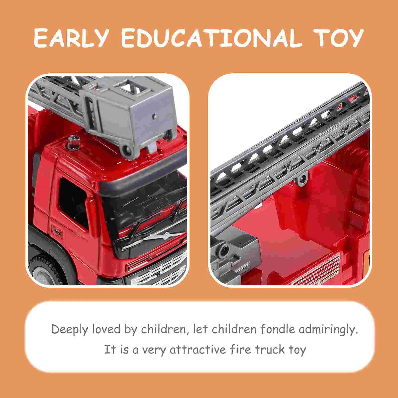 Children's Alloy Toy Car Fire Truck Consumer Ladder Firefighter Children’s Toys