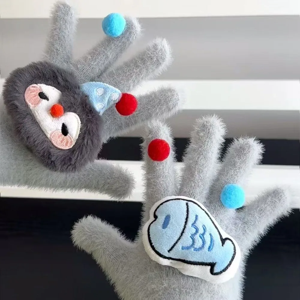 

Модные утолщенные зимние перчатки, морозостойкие теплые женские перчатки, ветрозащитные перчатки с пятью пальцами пингвина для девочек