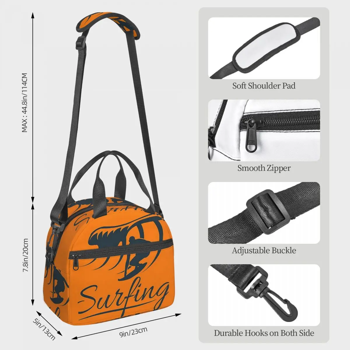 Mr Zogs Surfing Sex Wax Lunch Bags Insulated Bento Box Portable Lunch Tote Picnic Bags Thermal Bag for Woman Girl