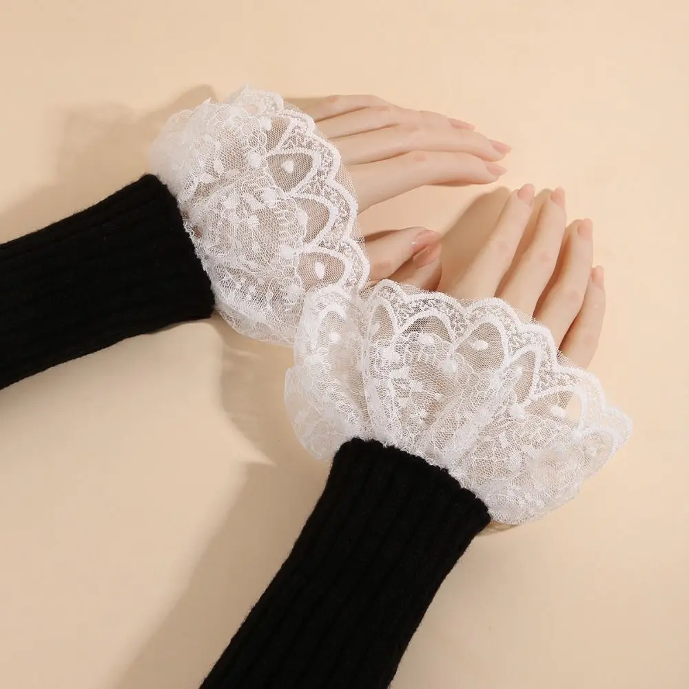 

Fashion Lace Ruffled Wrist Fake Sleeves Cuffs Costume Accessory Comfortable Fake Cuff Soft Lace Cuff Daily Accessory