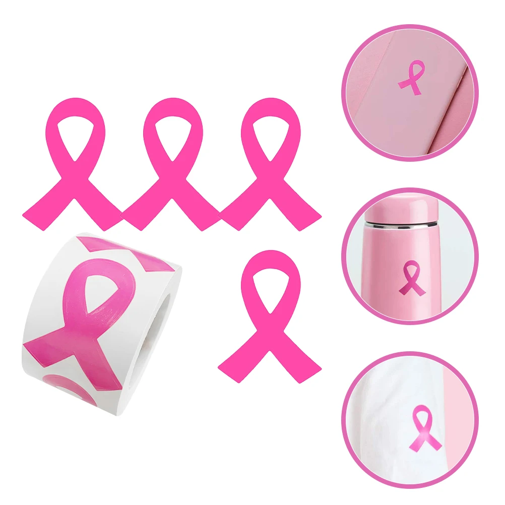 

320pcs Decorative Stickers Pink Ribbon Breast Cancer Awareness Promotional Suitable Homes Offices Schools