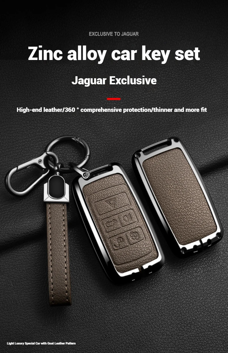 Autoschlüsselhülle für Jaguar XF XJ XE S-Type F-Type X-Type F-Pace I-Pace E-Pace Android XFR XKR Schlüsselanhänger aus Zinklegierung – Detail 3